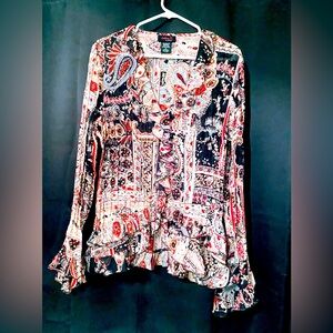 Clothing Company by notations XL fluted bell sleeve ruffled women’s blouse